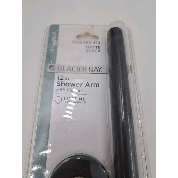 Glacier Bay 11-12 in. Raincan Shower Arm Matte Black 1009 685 474 (C) - Picture 2 of 6
